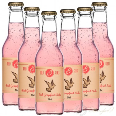 6 Bottles Of Three Cents Tonic Pink Grapefruit
